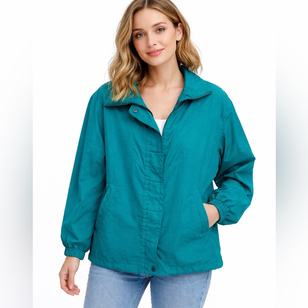 London Fog Vibrant Teal Bomber Jacket
